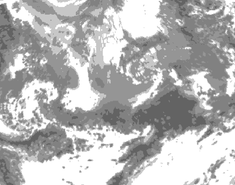 GDPS total cloud 120 hour forecast chart for Canada based on 2026/04/11 0000Z data