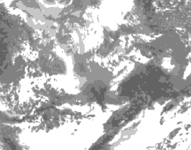 GDPS total cloud 126 hour forecast chart for Canada based on 2026/04/11 0000Z data