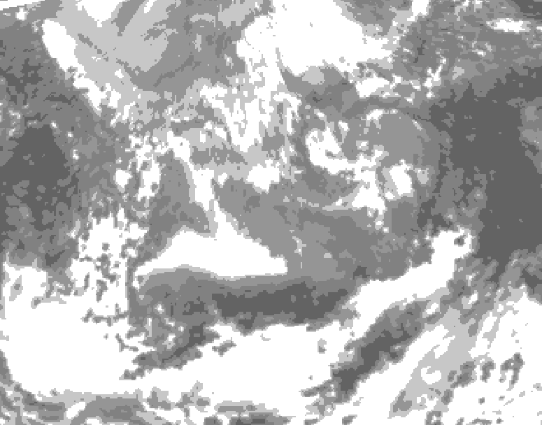 GDPS total cloud 150 hour forecast chart for Canada based on 2026/04/11 0000Z data