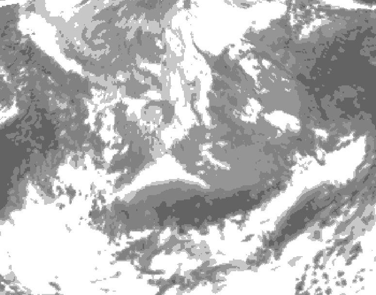 GDPS total cloud 162 hour forecast chart for Canada based on 2026/04/11 0000Z data