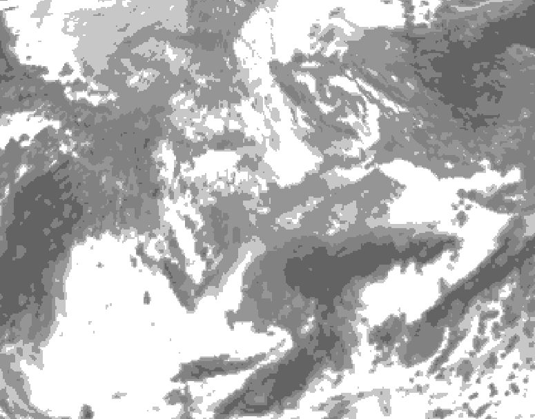 GDPS total cloud 180 hour forecast chart for Canada based on 2026/04/11 0000Z data