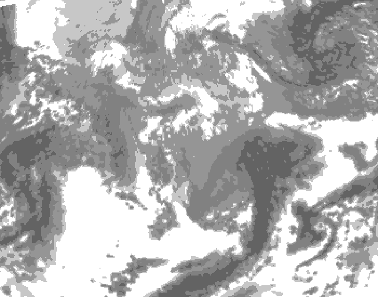 GDPS total cloud 192 hour forecast chart for Canada based on 2026/04/11 0000Z data