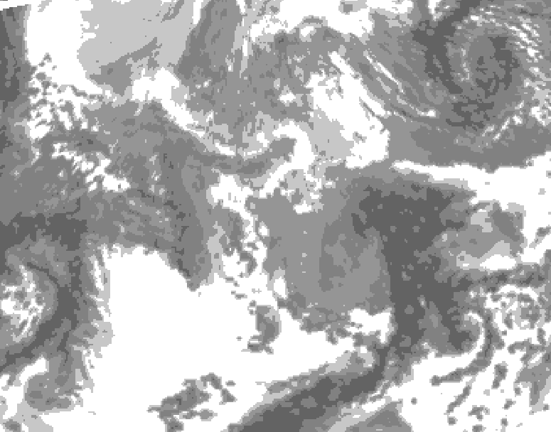 GDPS total cloud 198 hour forecast chart for Canada based on 2026/04/11 0000Z data