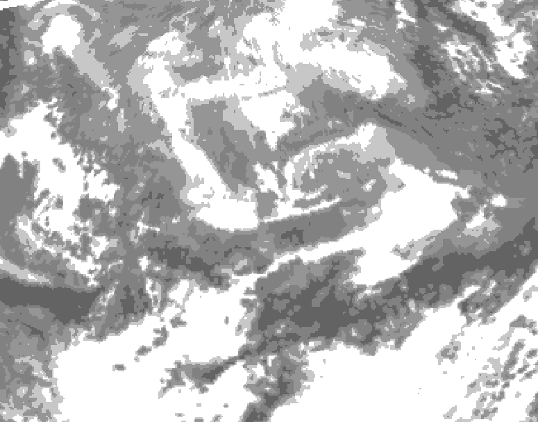 GDPS total cloud 090 hour forecast chart for Canada based on 2026/04/11 1200Z data