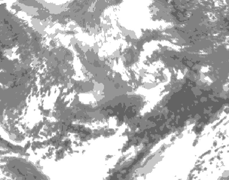 GDPS total cloud 114 hour forecast chart for Canada based on 2026/04/11 1200Z data