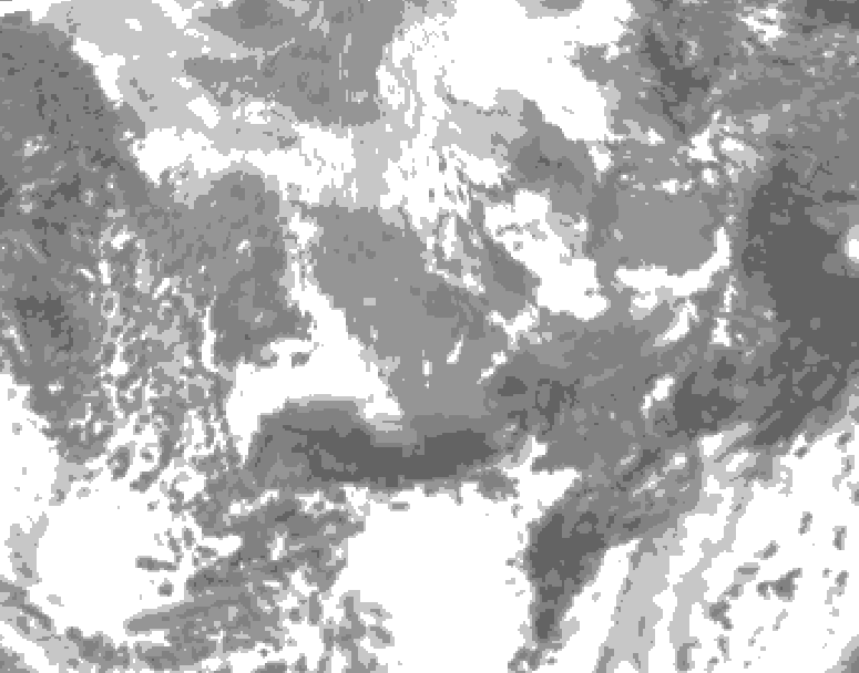 GDPS total cloud 132 hour forecast chart for Canada based on 2026/04/11 1200Z data