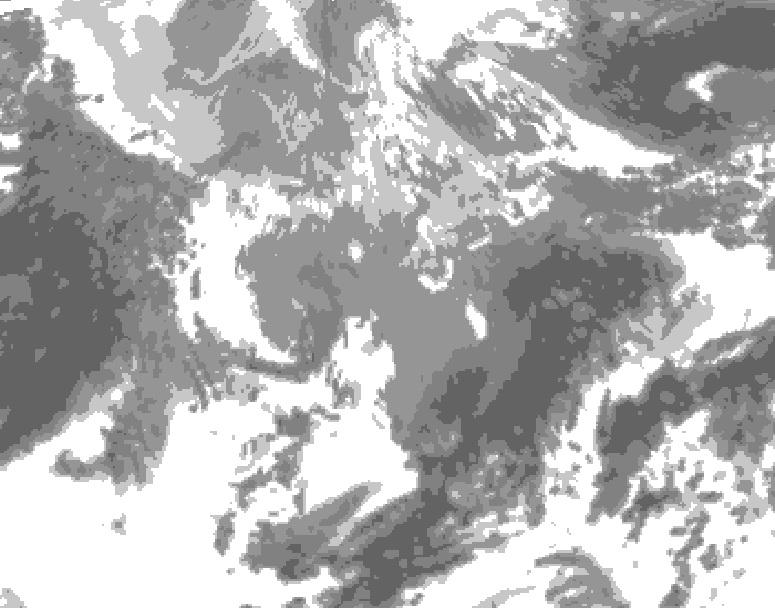 GDPS total cloud 180 hour forecast chart for Canada based on 2026/04/11 1200Z data