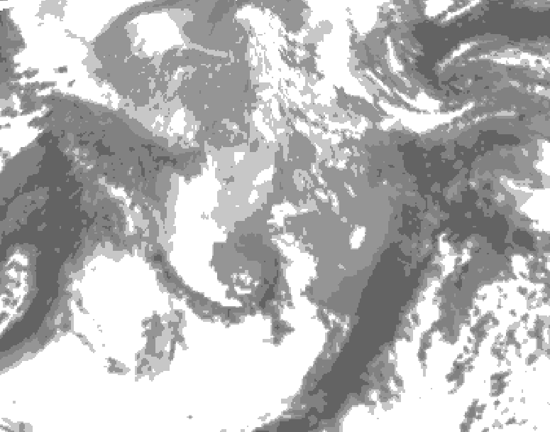 GDPS total cloud 198 hour forecast chart for Canada based on 2026/04/11 1200Z data