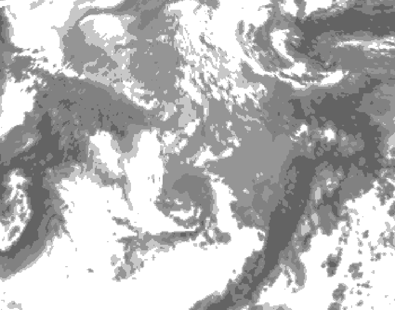 GDPS total cloud 204 hour forecast chart for Canada based on 2026/04/11 1200Z data