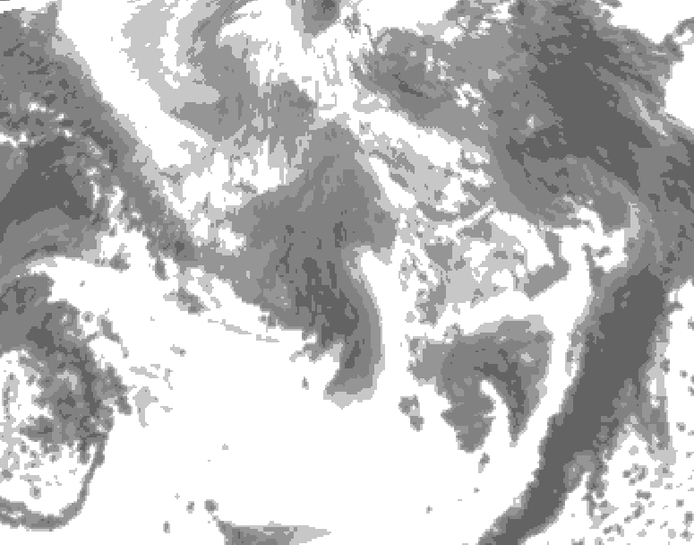 GDPS total cloud 240 hour forecast chart for Canada based on 2026/04/11 1200Z data