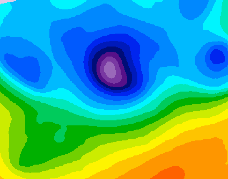 GDPS 500 millibar geopotential height 036 hour forecast chart for Canada based on 2026/04/12 0000Z data