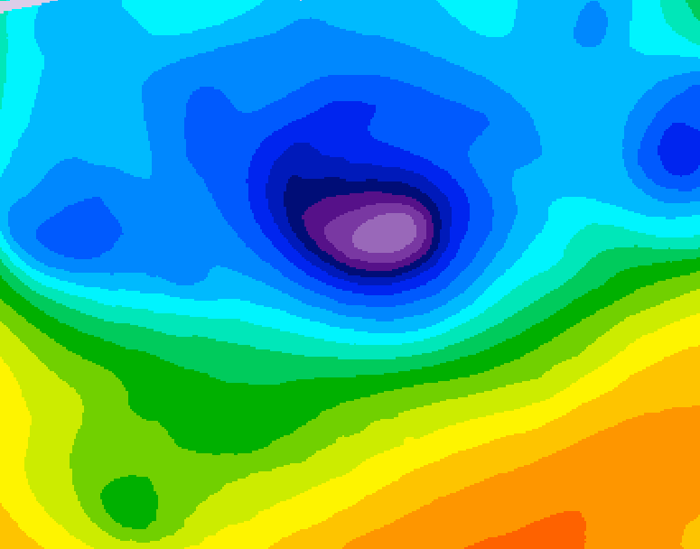 GDPS 500 millibar geopotential height 048 hour forecast chart for Canada based on 2026/04/12 0000Z data