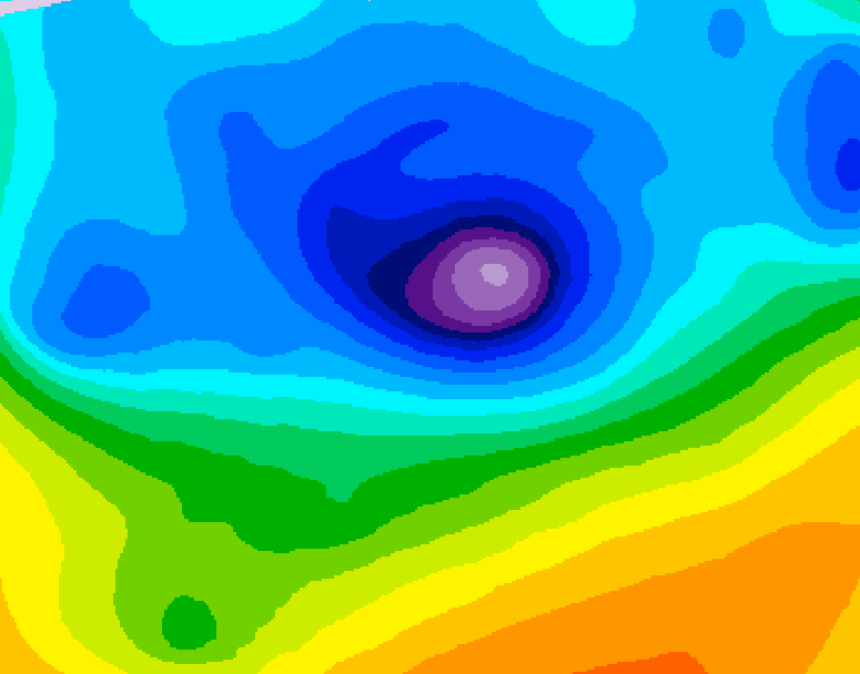GDPS 500 millibar geopotential height 054 hour forecast chart for Canada based on 2026/04/12 0000Z data