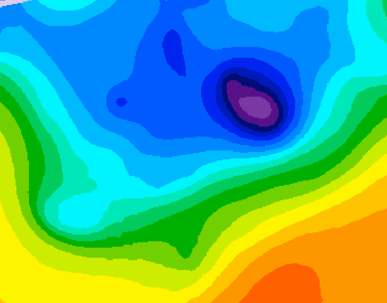 GDPS 500 millibar geopotential height 102 hour forecast chart for Canada based on 2026/04/12 0000Z data