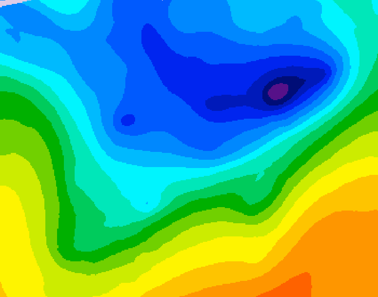GDPS 500 millibar geopotential height 126 hour forecast chart for Canada based on 2026/04/12 0000Z data