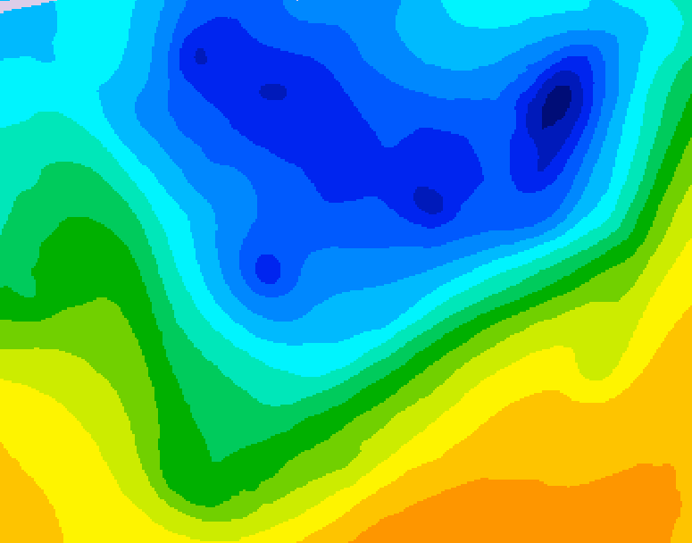 GDPS 500 millibar geopotential height 150 hour forecast chart for Canada based on 2026/04/12 0000Z data