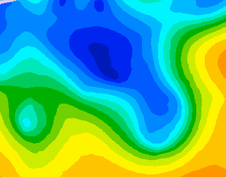 GDPS 500 millibar geopotential height 222 hour forecast chart for Canada based on 2026/04/12 0000Z data