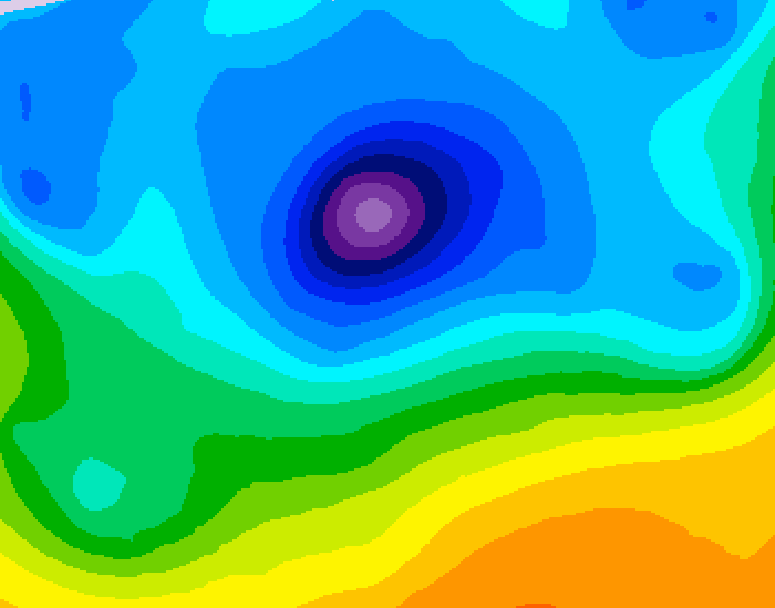 GDPS 500 millibar geopotential height 006 hour forecast chart for Canada based on 2026/04/12 1200Z data