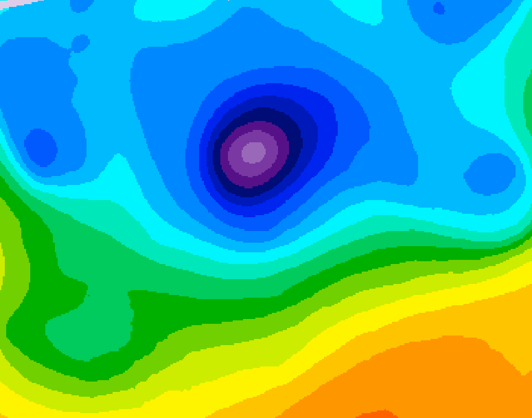 GDPS 500 millibar geopotential height 012 hour forecast chart for Canada based on 2026/04/12 1200Z data