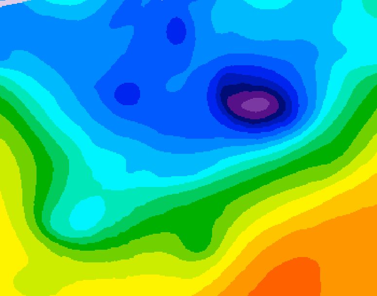 GDPS 500 millibar geopotential height 096 hour forecast chart for Canada based on 2026/04/12 1200Z data