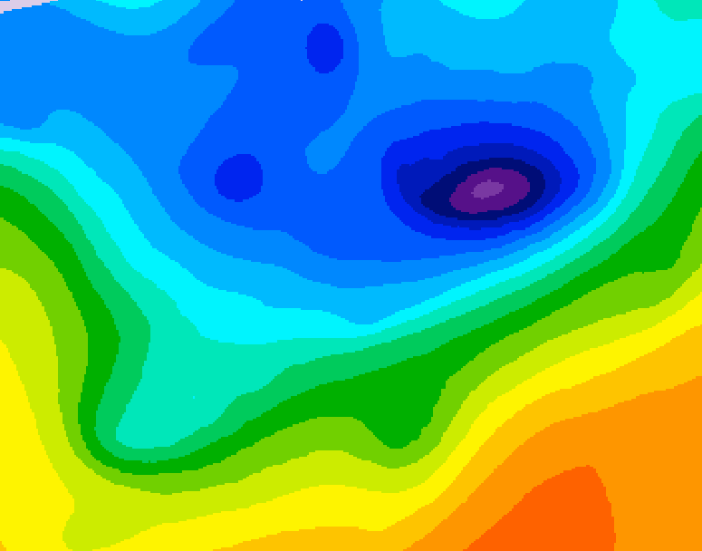 GDPS 500 millibar geopotential height 102 hour forecast chart for Canada based on 2026/04/12 1200Z data
