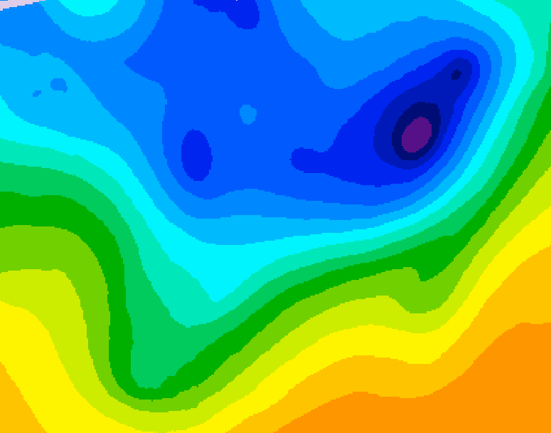 GDPS 500 millibar geopotential height 126 hour forecast chart for Canada based on 2026/04/12 1200Z data