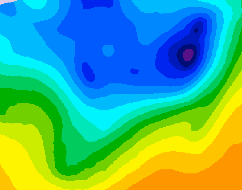 GDPS 500 millibar geopotential height 132 hour forecast chart for Canada based on 2026/04/12 1200Z data
