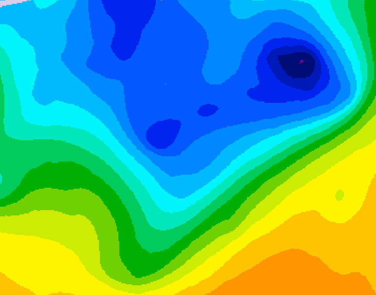 GDPS 500 millibar geopotential height 150 hour forecast chart for Canada based on 2026/04/12 1200Z data