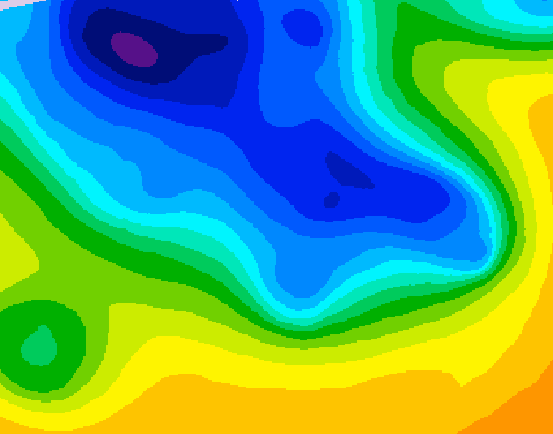 GDPS 500 millibar geopotential height 222 hour forecast chart for Canada based on 2026/04/12 1200Z data