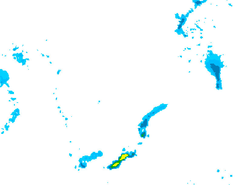 GDPS precipitation 150 hour forecast chart for Canada based on 2026/04/12 0000Z data
