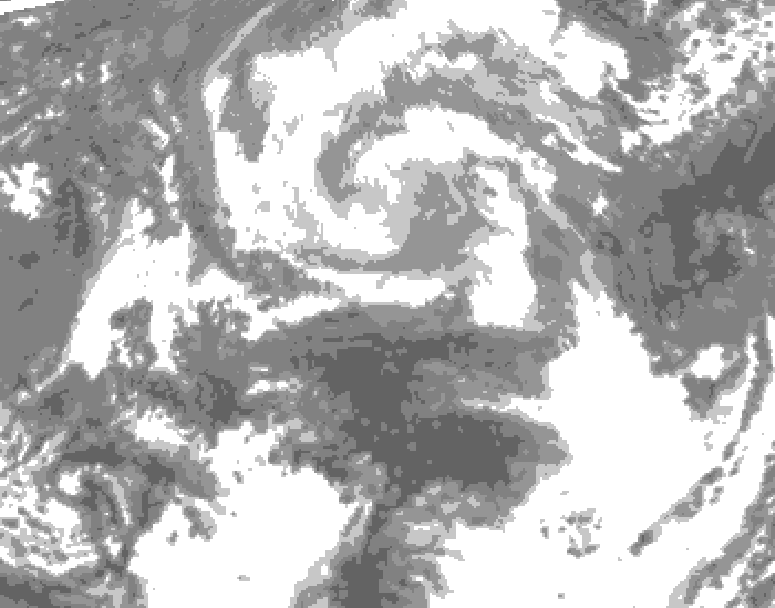GDPS total cloud 012 hour forecast chart for Canada based on 2026/04/12 0000Z data