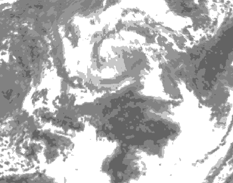 GDPS total cloud 018 hour forecast chart for Canada based on 2026/04/12 0000Z data