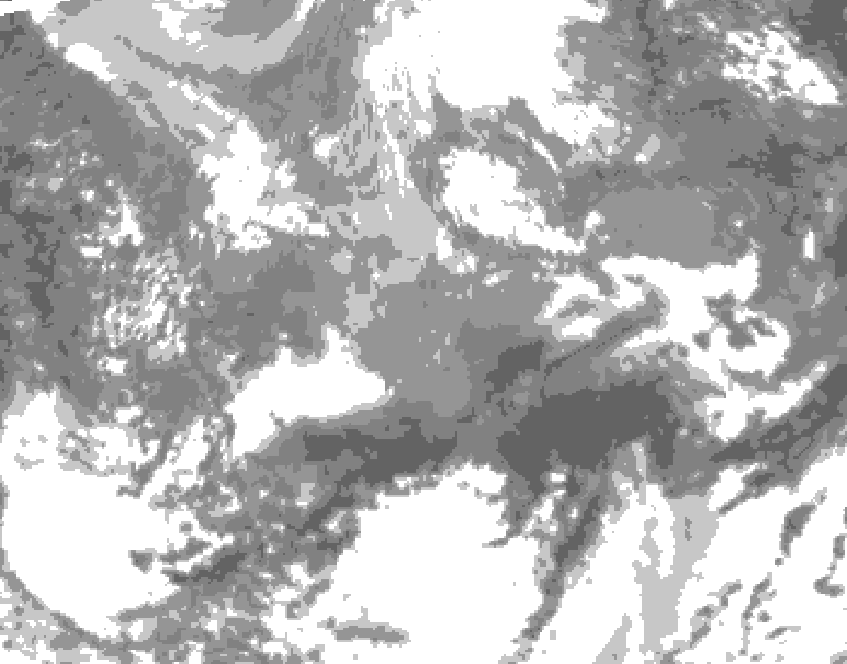 GDPS total cloud 120 hour forecast chart for Canada based on 2026/04/12 0000Z data