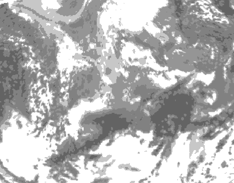 GDPS total cloud 126 hour forecast chart for Canada based on 2026/04/12 0000Z data