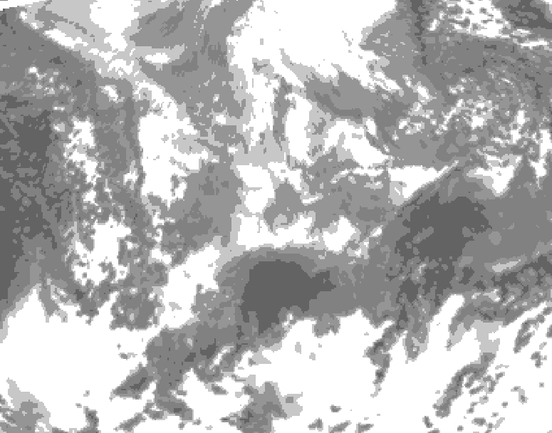 GDPS total cloud 132 hour forecast chart for Canada based on 2026/04/12 0000Z data