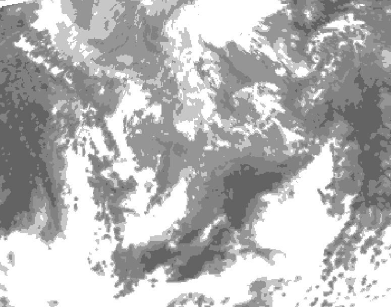 GDPS total cloud 150 hour forecast chart for Canada based on 2026/04/12 0000Z data