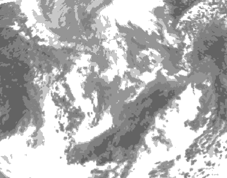 GDPS total cloud 156 hour forecast chart for Canada based on 2026/04/12 0000Z data