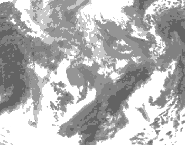 GDPS total cloud 162 hour forecast chart for Canada based on 2026/04/12 0000Z data