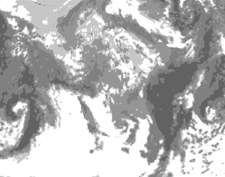 GDPS total cloud 198 hour forecast chart for Canada based on 2026/04/12 0000Z data