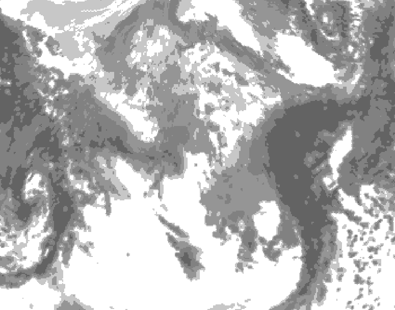 GDPS total cloud 204 hour forecast chart for Canada based on 2026/04/12 0000Z data