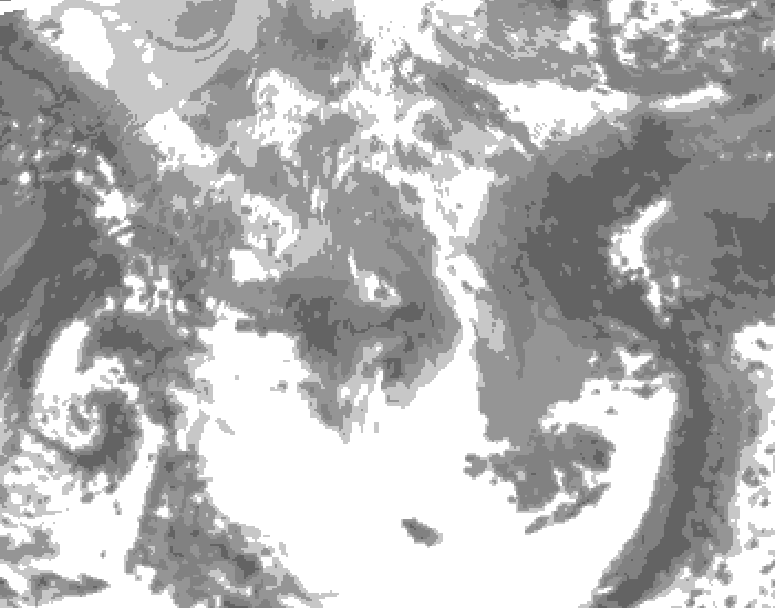 GDPS total cloud 222 hour forecast chart for Canada based on 2026/04/12 0000Z data