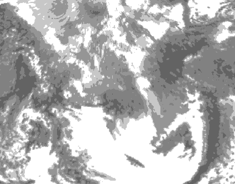 GDPS total cloud 228 hour forecast chart for Canada based on 2026/04/12 0000Z data