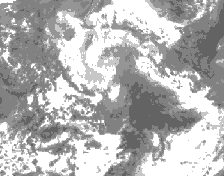 GDPS total cloud 018 hour forecast chart for Canada based on 2026/04/12 1200Z data