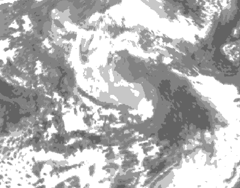 GDPS total cloud 030 hour forecast chart for Canada based on 2026/04/12 1200Z data