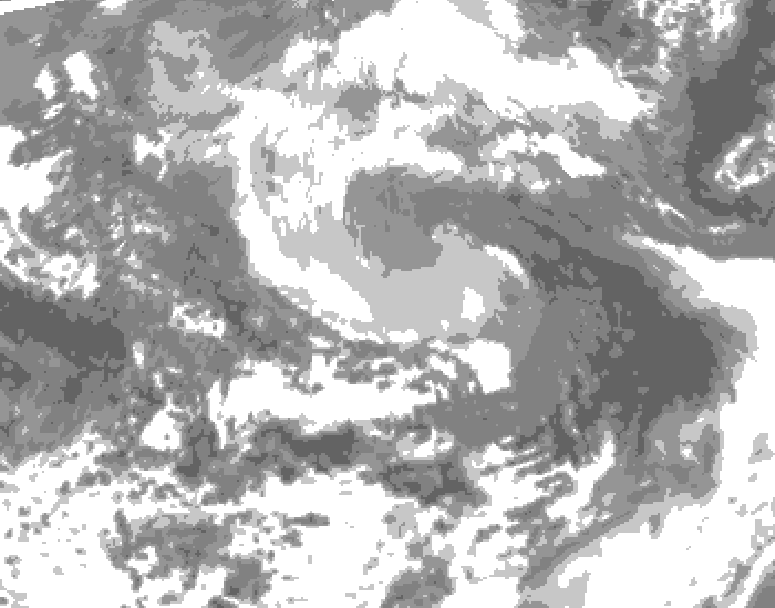 GDPS total cloud 036 hour forecast chart for Canada based on 2026/04/12 1200Z data