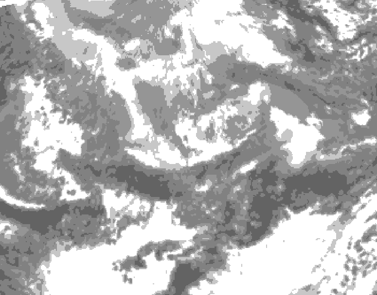 GDPS total cloud 072 hour forecast chart for Canada based on 2026/04/12 1200Z data