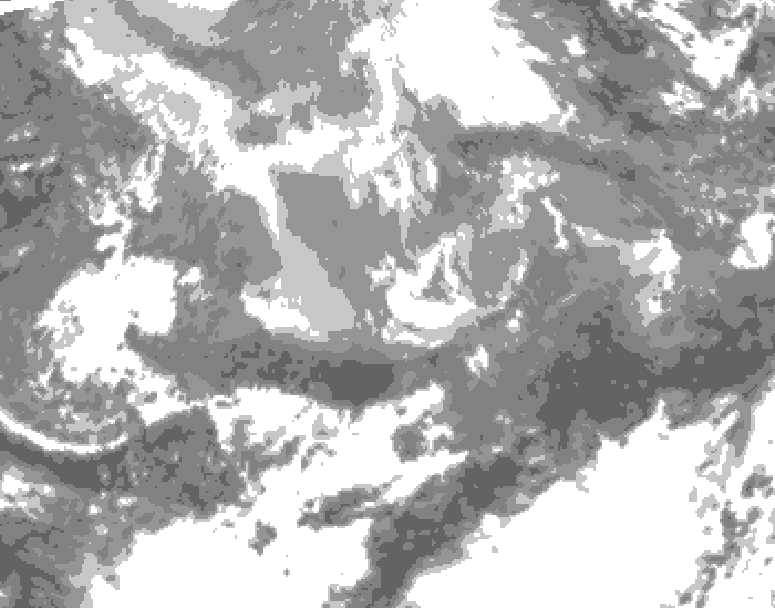 GDPS total cloud 078 hour forecast chart for Canada based on 2026/04/12 1200Z data
