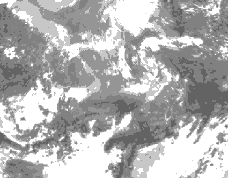 GDPS total cloud 090 hour forecast chart for Canada based on 2026/04/12 1200Z data