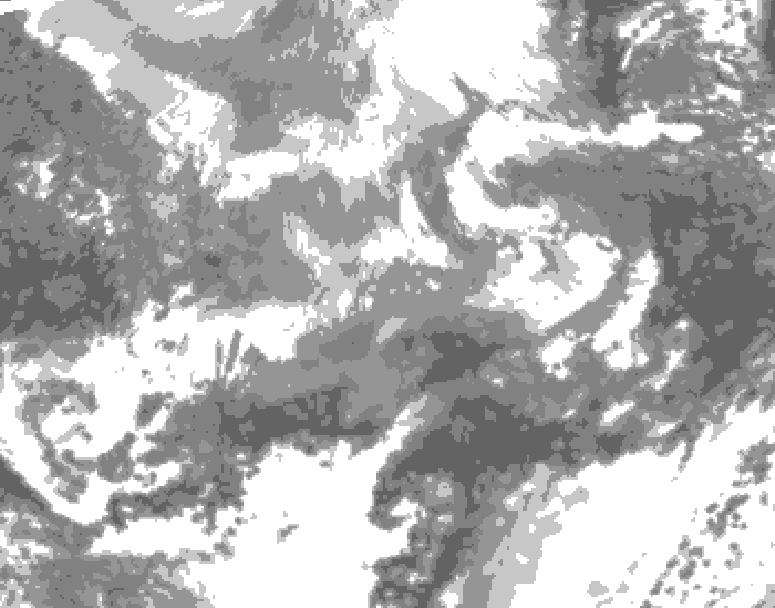 GDPS total cloud 096 hour forecast chart for Canada based on 2026/04/12 1200Z data