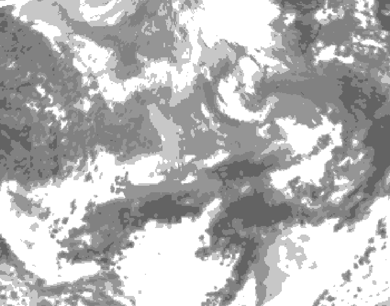 GDPS total cloud 102 hour forecast chart for Canada based on 2026/04/12 1200Z data